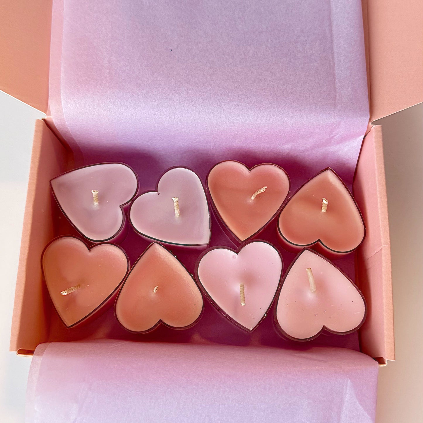 lovers heart tea lights