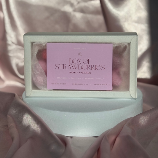 box of strawberries wax melts